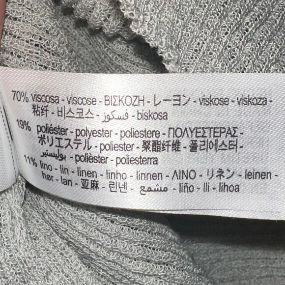 Zara Grey Scoop Neck Delicate Sheer Viscose Linen Mesh Knit Tank Top Size XS - Picture 5 of 15